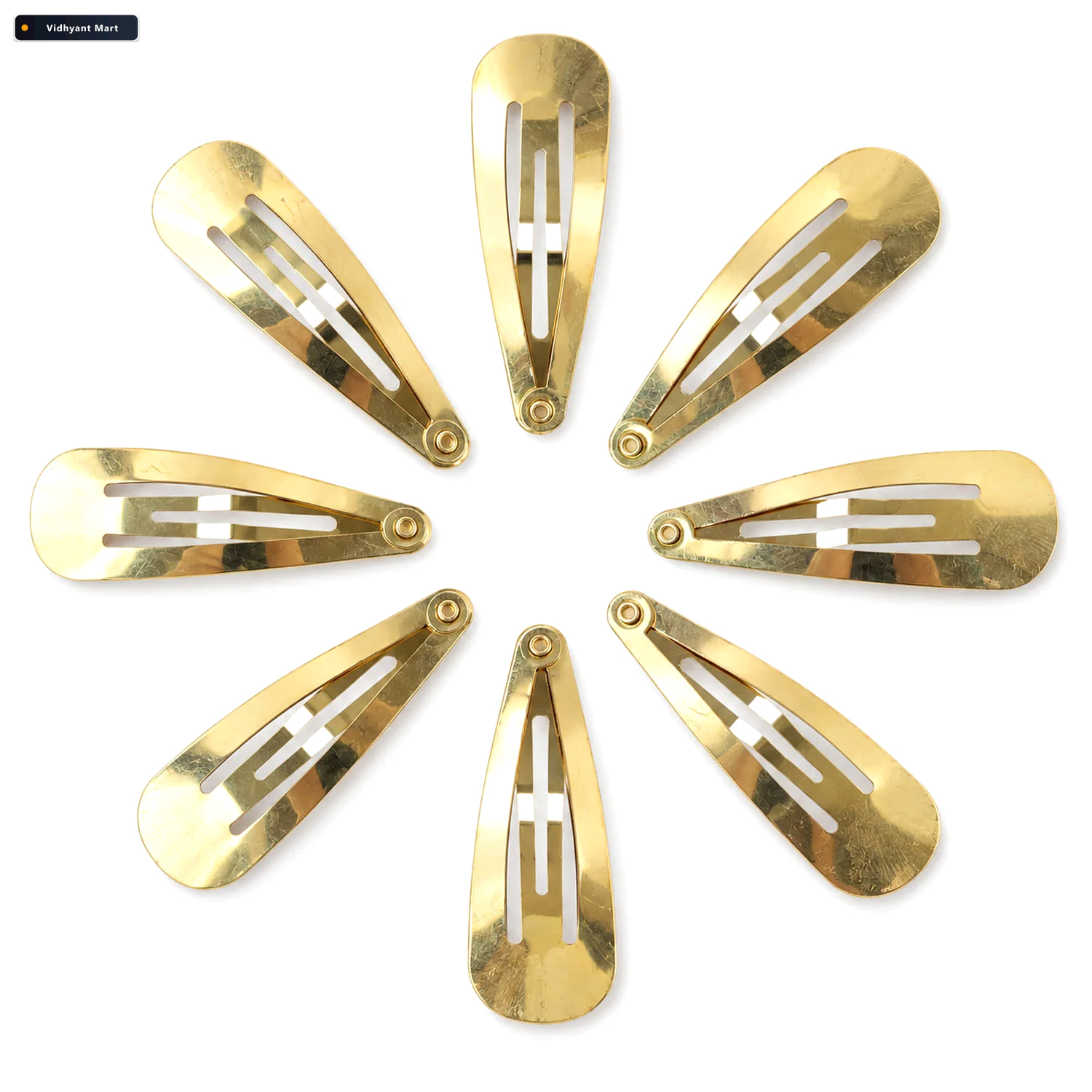 Vidhyant Mart Gold Metal Hair Pins With Smooth Finish 8 Pc 4