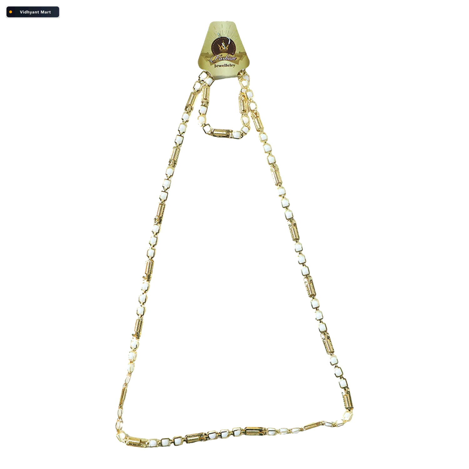 Vidhyant Mart Gold Tone Designer Chain Necklace Elegant Stone De 4