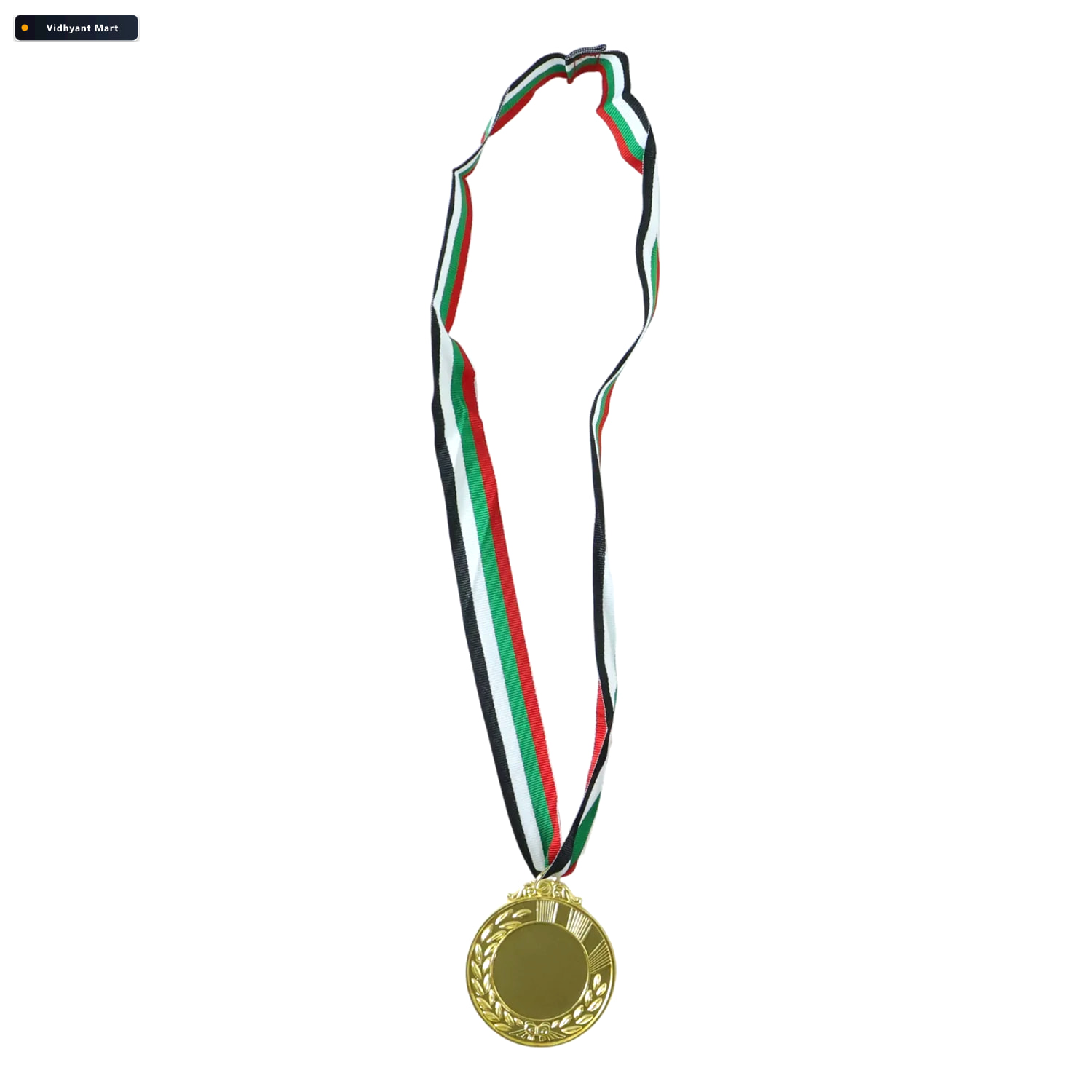Vidhyant Mart Gold Winner Medal With Tricolor Ribbon Elegant Spo 4