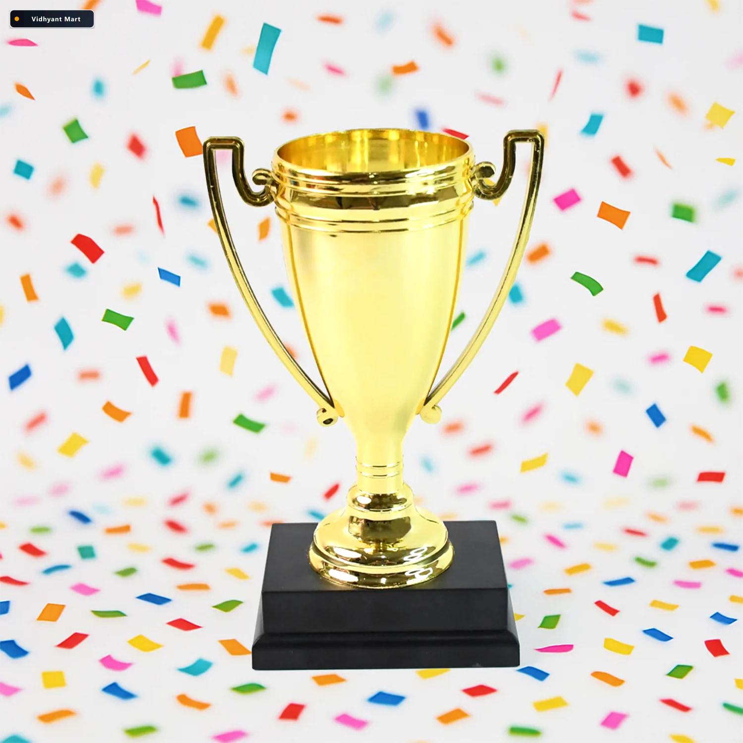 Vidhyant Mart Golden Birthday Trophy Premium Plastic Award With 2