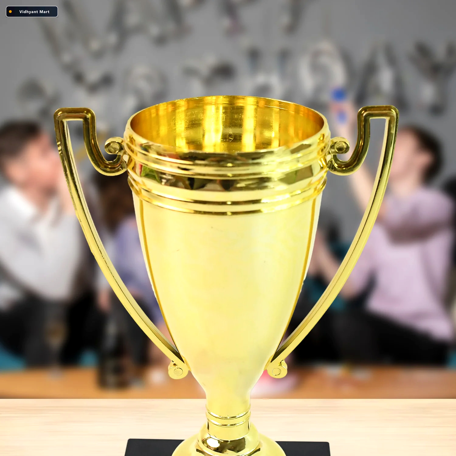 Vidhyant Mart Golden Birthday Trophy Premium Plastic Award With 3