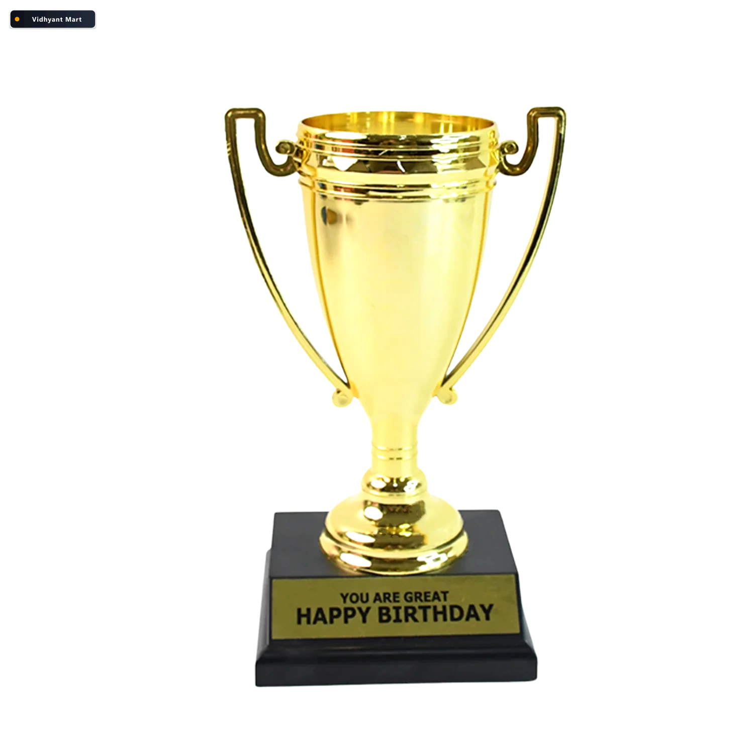 Vidhyant Mart Golden Birthday Trophy Premium Plastic Award With 4