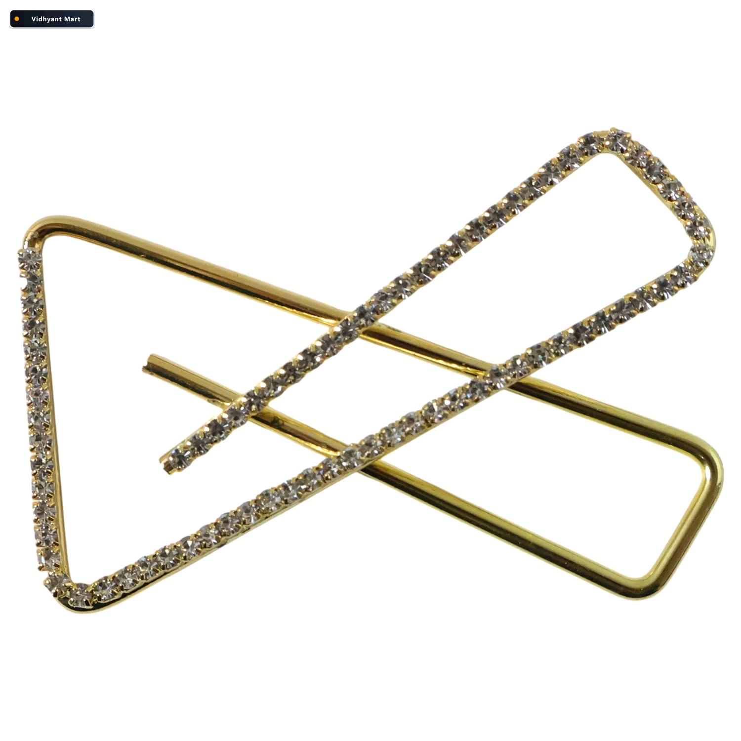 Vidhyant Mart Golden Crystal Triangle Saree Safety Pin Elegant F 4