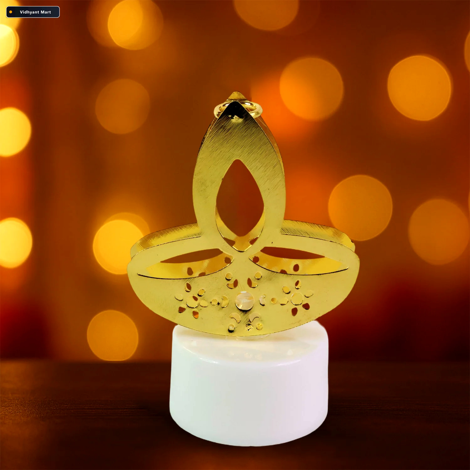 Vidhyant Mart Golden Diya Led Tealight Candles Safe Flameless De 3