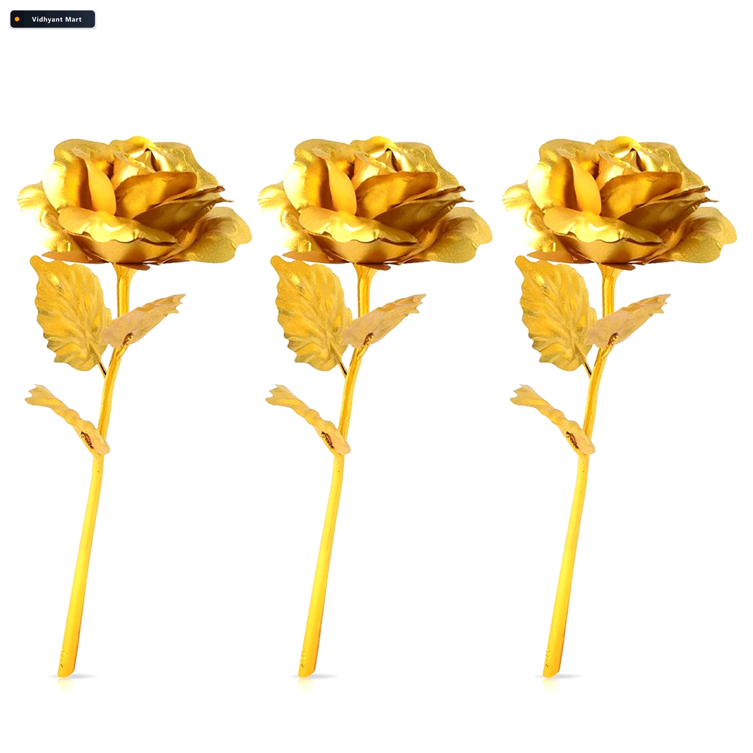 Vidhyant Mart Golden Rose Decoration Set Elegant 3 Piece Mix Col 1