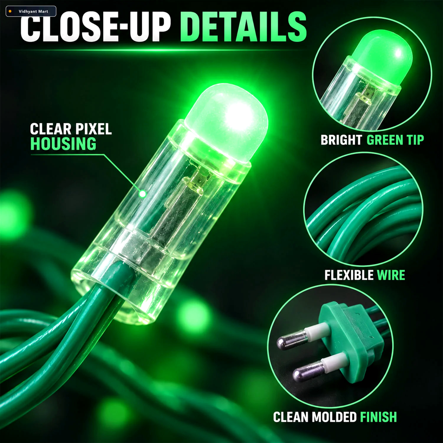 Vidhyant Mart Green Led String Light Series For Festival And Win 2