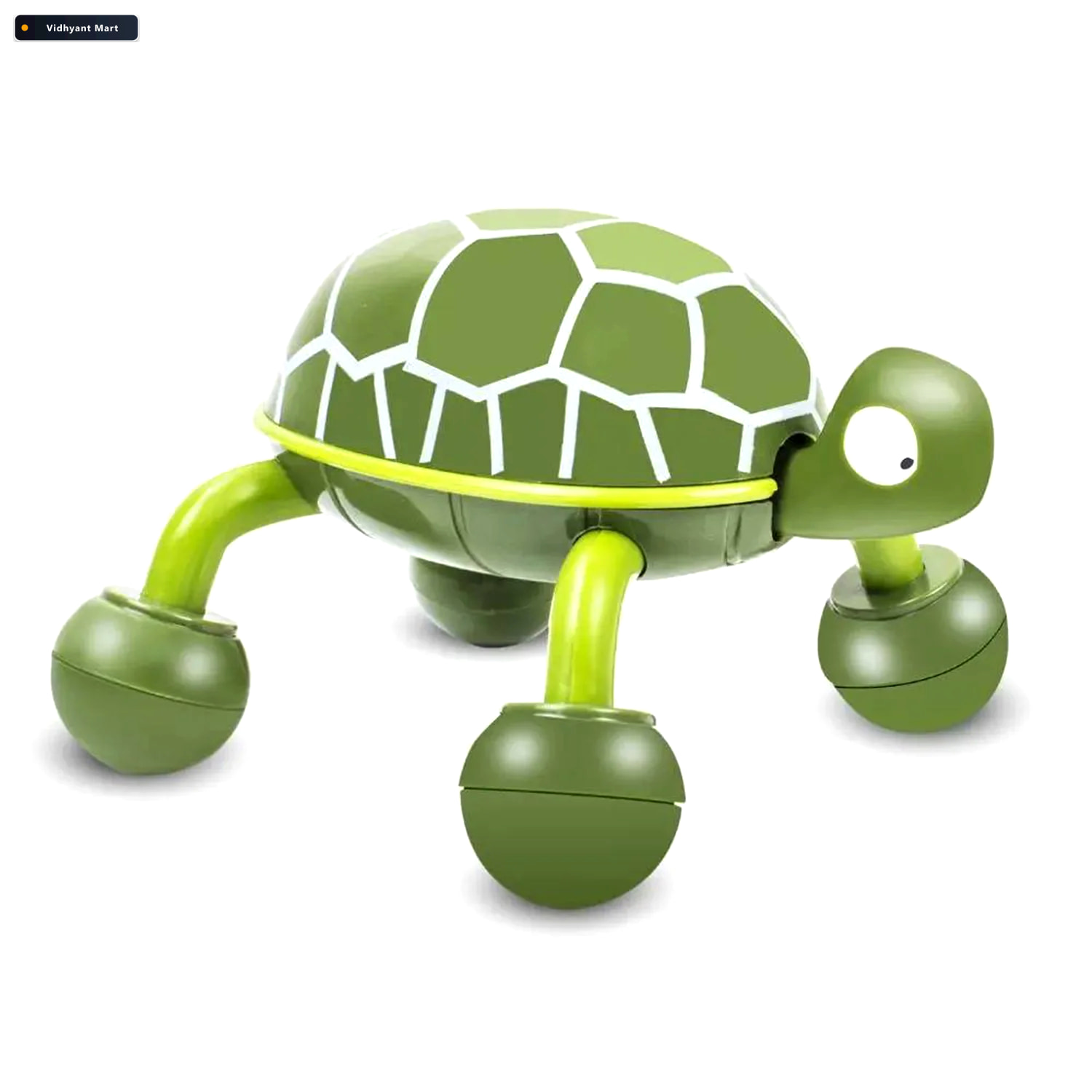 Vidhyant Mart Green Plastic Turtle Shape Four Wheel Handheld Bod 4
