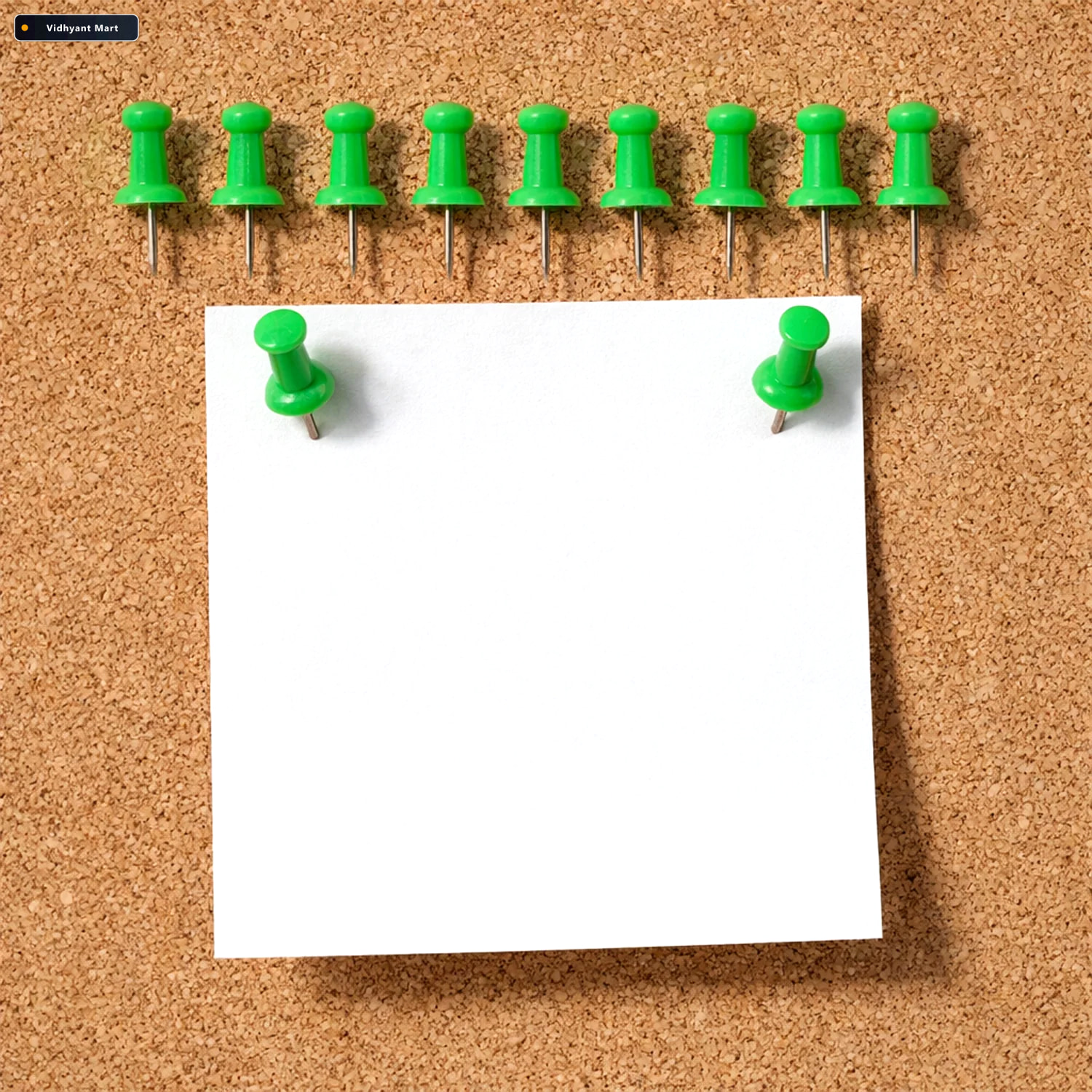 Vidhyant Mart Green Push Pins Strong Metal Easy Grip For Notice 3