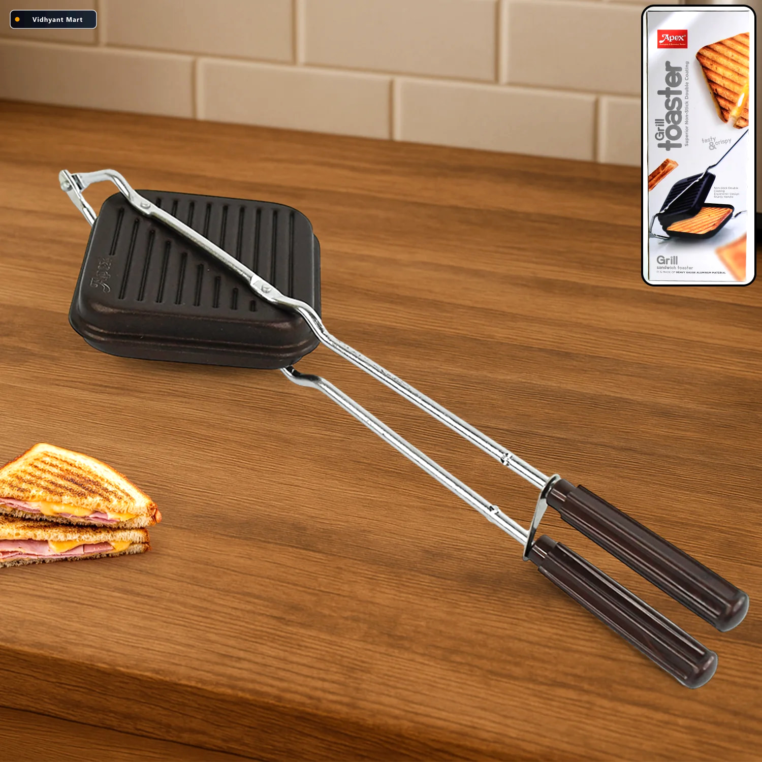Vidhyant Mart Grill Sandwich Toaster Heavy Gauge Aluminium With 1