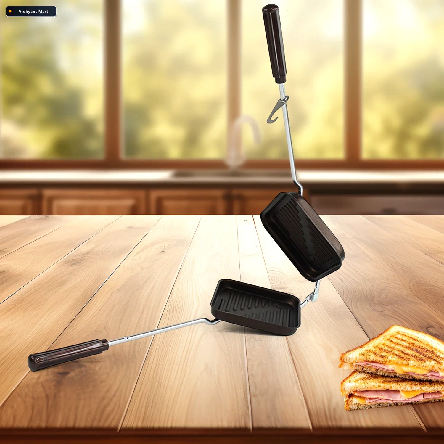 Vidhyant Mart Grill Sandwich Toaster Heavy Gauge Aluminium With 2