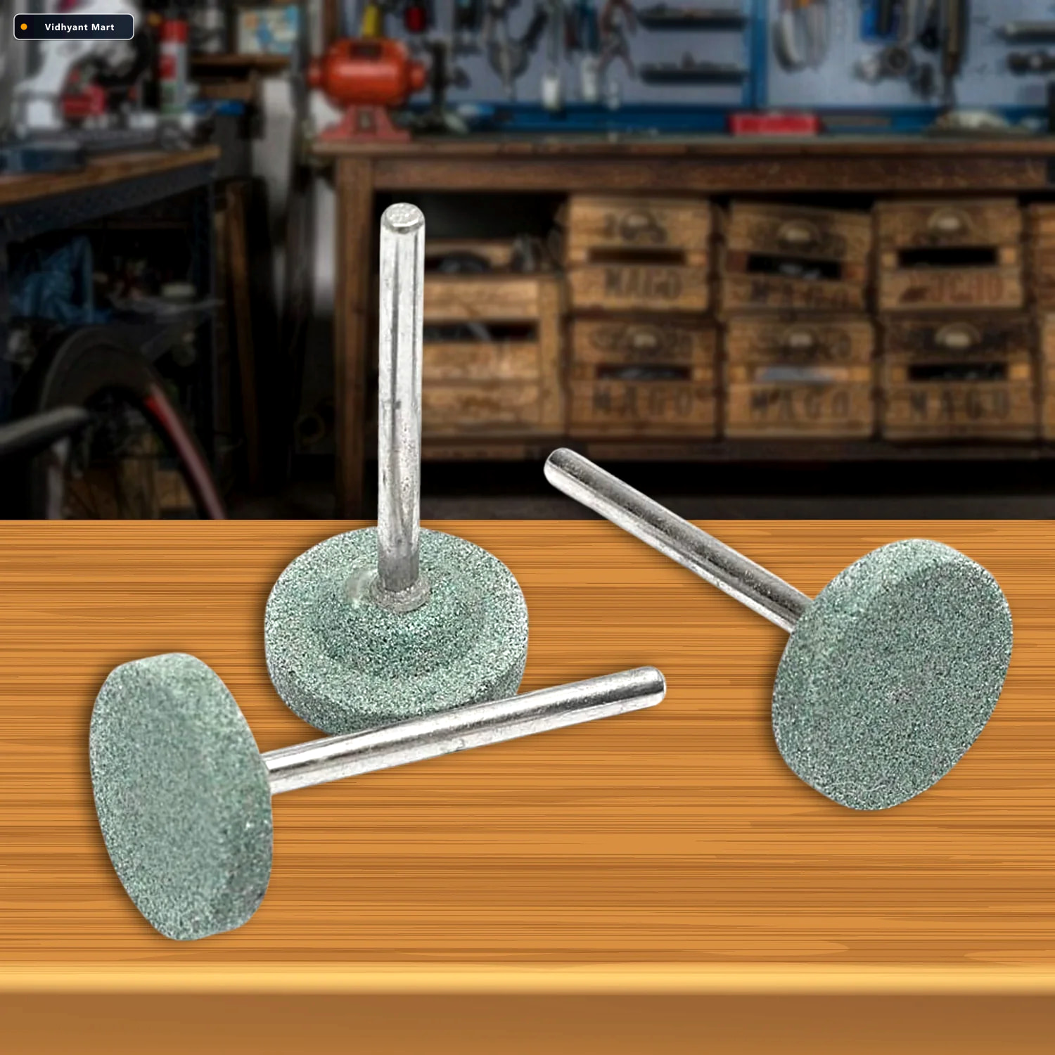 Vidhyant Mart Grinding Head Mounted Stone Set 3 Pcs For Rotary T 1