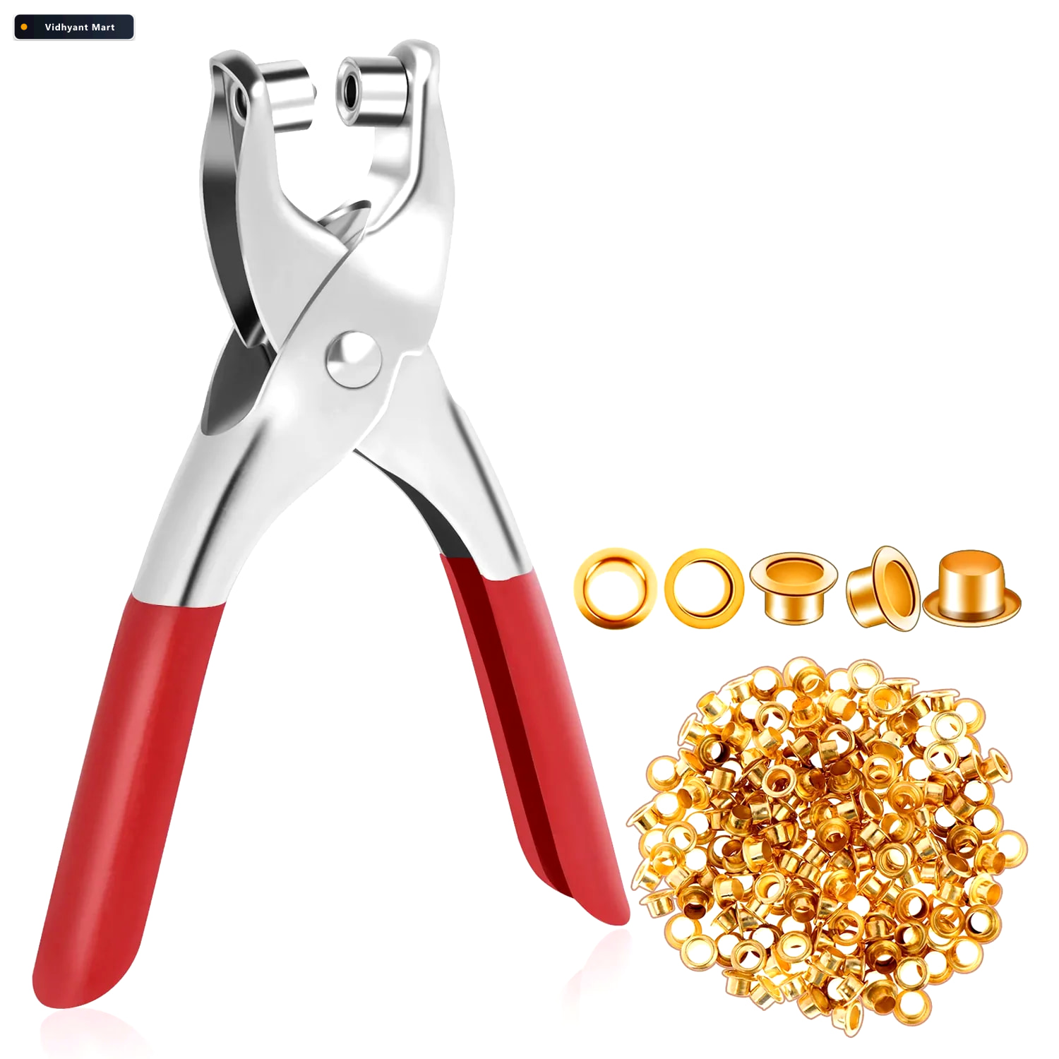 Vidhyant Mart Grommet Setting Tool Kit Eyelets Punch Bravevault 2