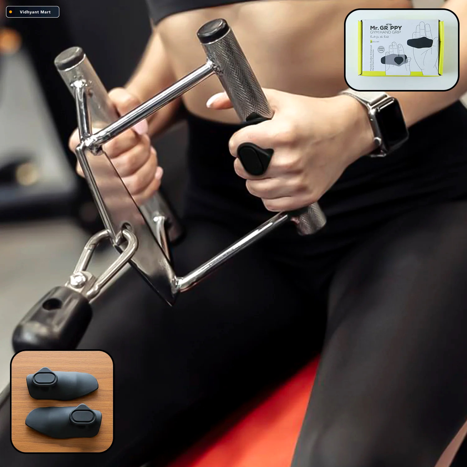 Vidhyant Mart Gym Hand Grip Support Pads Enhance Weightlifting C 1