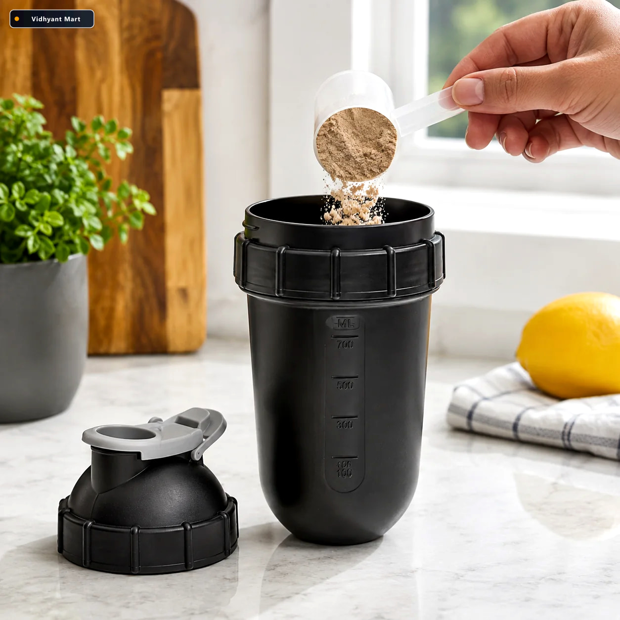 Vidhyant Mart Gym Shaker Bottle 800ml Leakproof Bpa Free Fitness 1