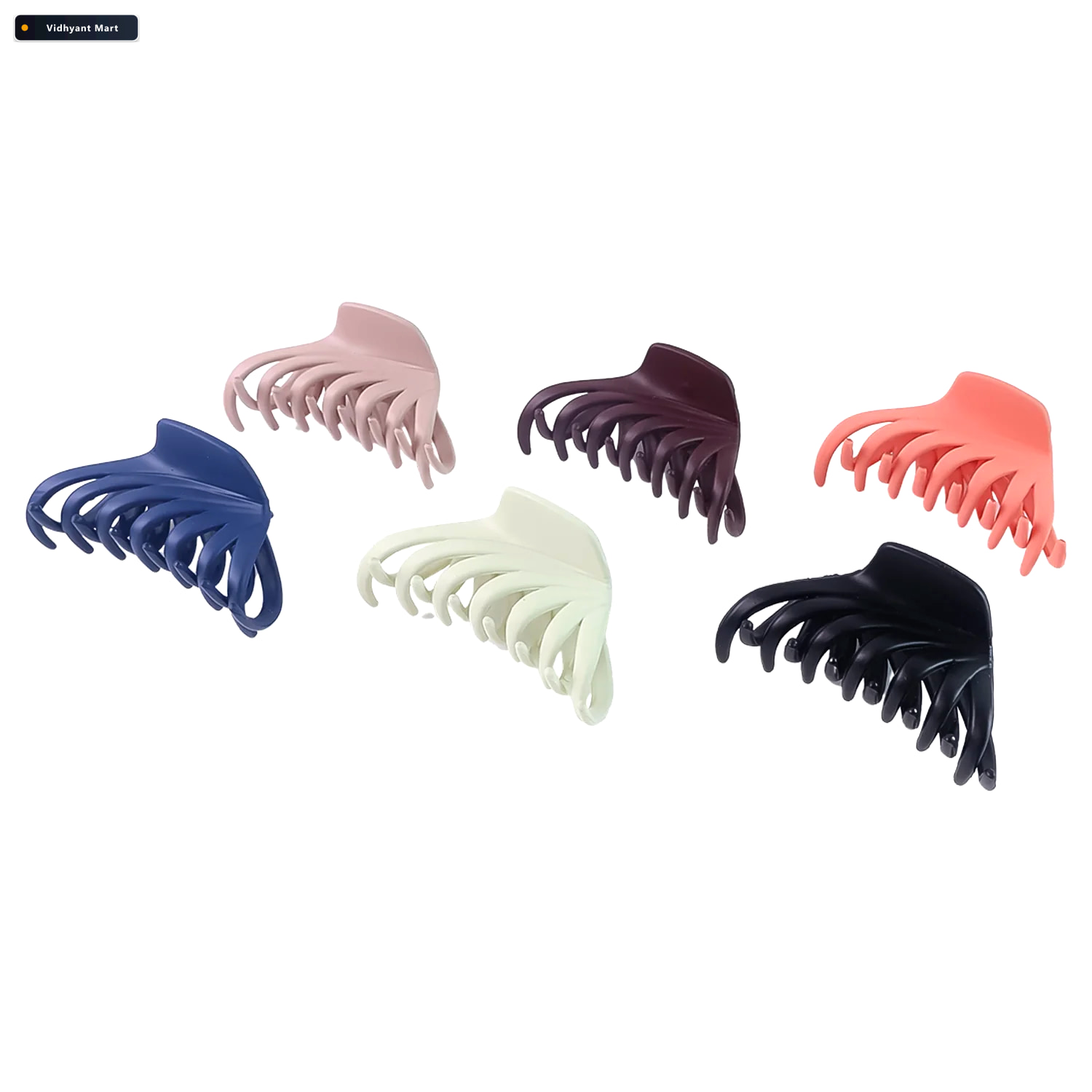 Vidhyant Mart Hair Claw Clips Set Matte Finish Strong Grip 12 Pi 4
