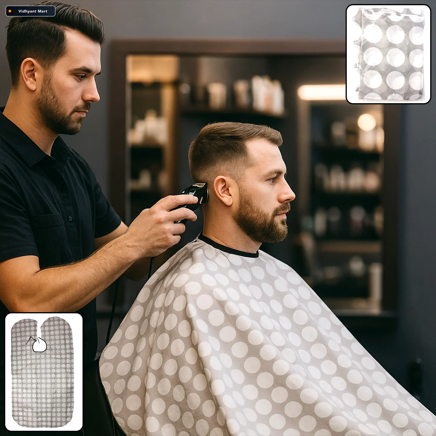Vidhyant Mart Hair Cutting Cape Lightweight Waterproof Barber Go 1