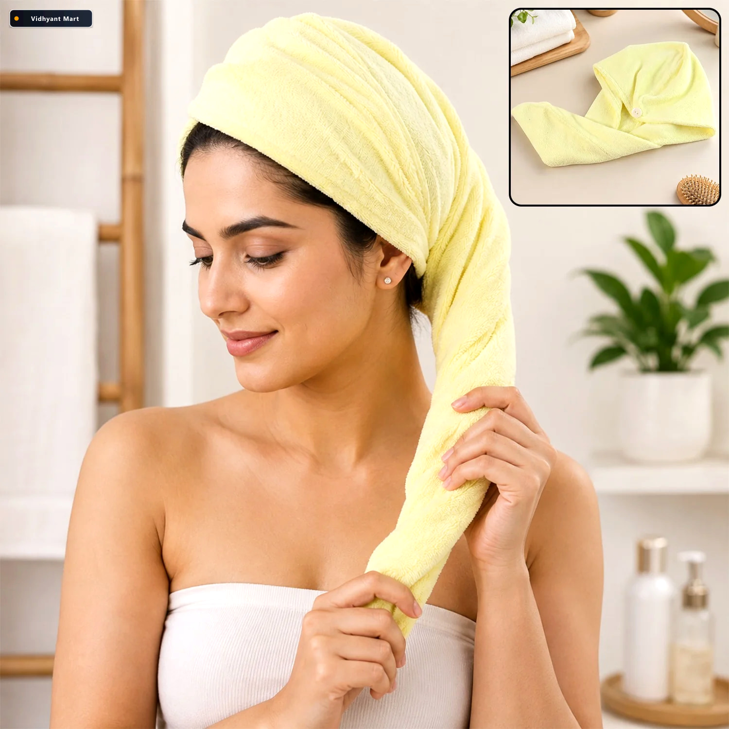 Vidhyant Mart Hair Wrap Towel For Girls Lightweight Microfiber T 1