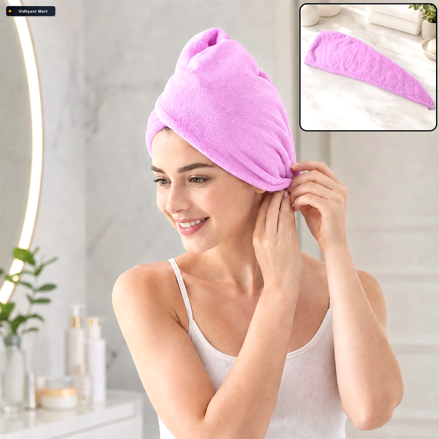 Vidhyant Mart Hair Wrap Towel For Women Microfiber Turban For Lo 1
