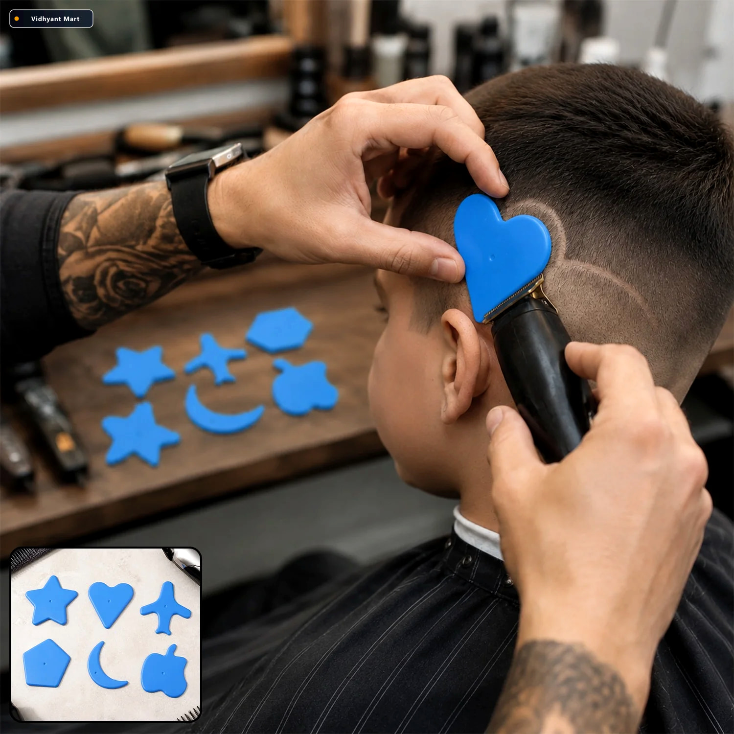 Vidhyant Mart Haircut Design Stencil Set 6 In 1 Creative Hair Tr 1