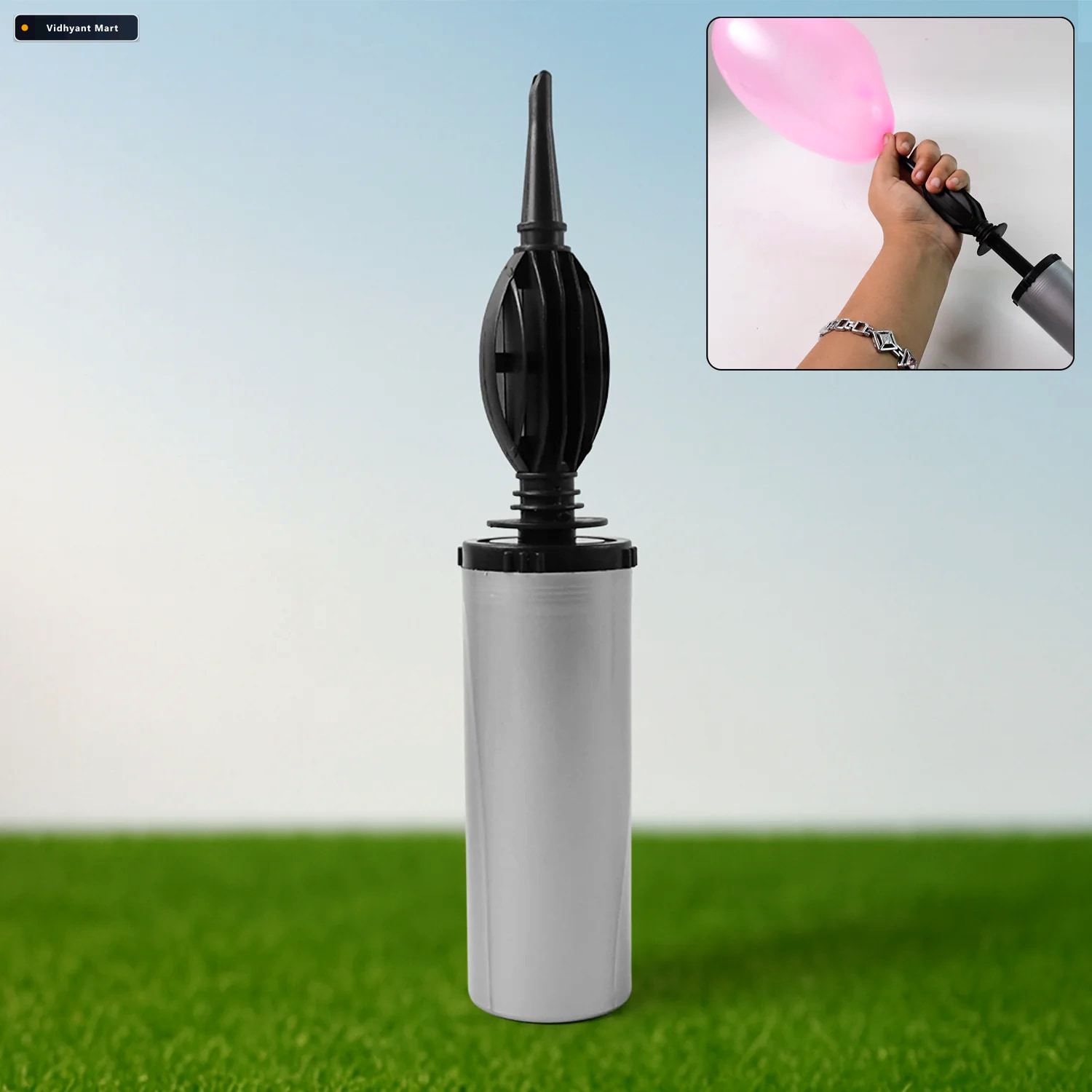 Vidhyant Mart Hand Balloon Pump Dual Action 24 Cm Manual Inflato 1