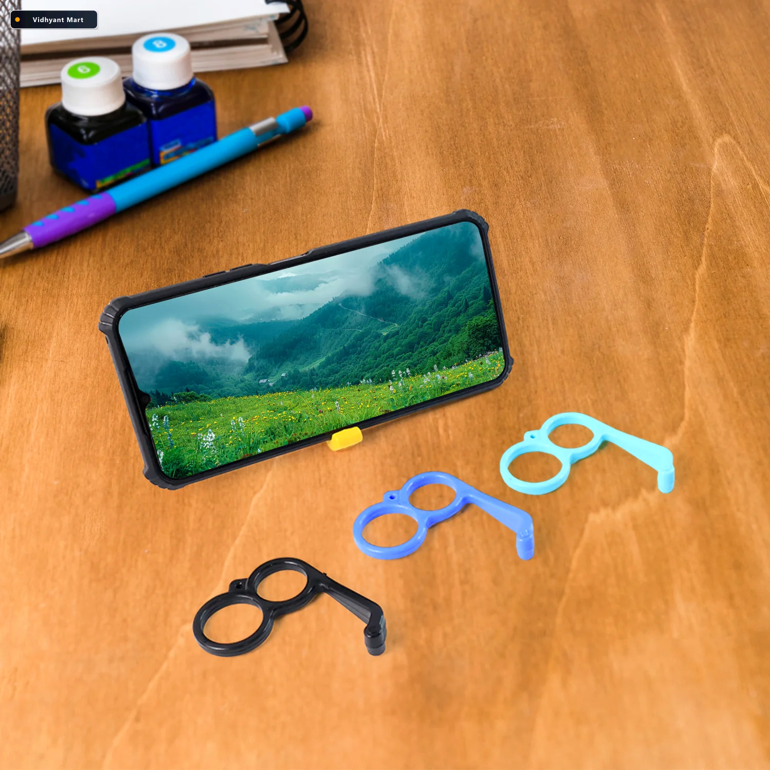 Vidhyant Mart Hand Mobile Stand Compact Plastic Phone Holder In 3