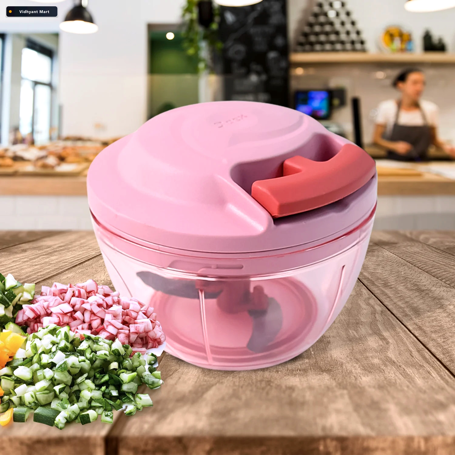 Vidhyant Mart Hand Pull Vegetable Chopper 500ml Manual Food Proc 1