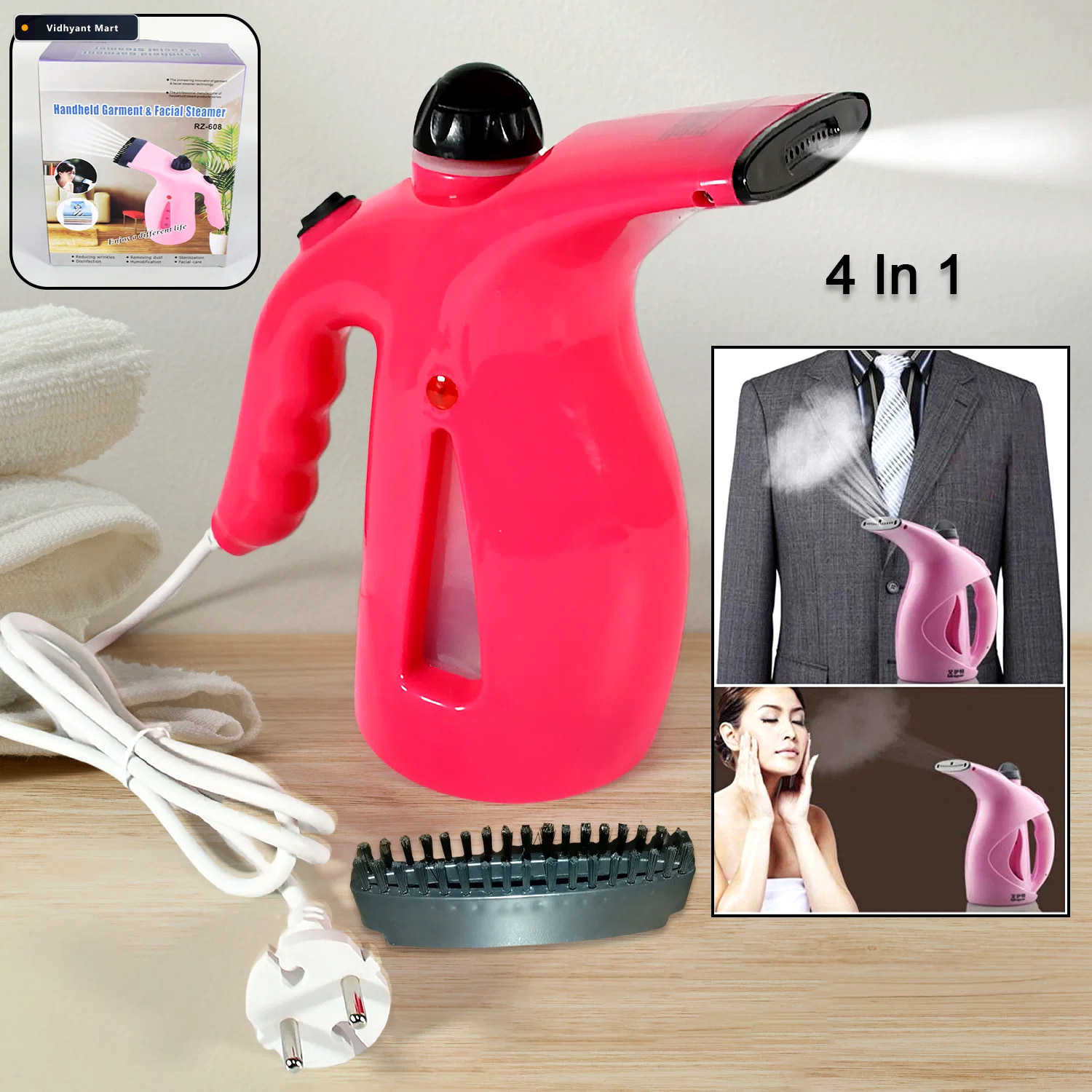 Vidhyant Mart Handheld Garment Steamer 4 In 1 Portable Iron Velv 1