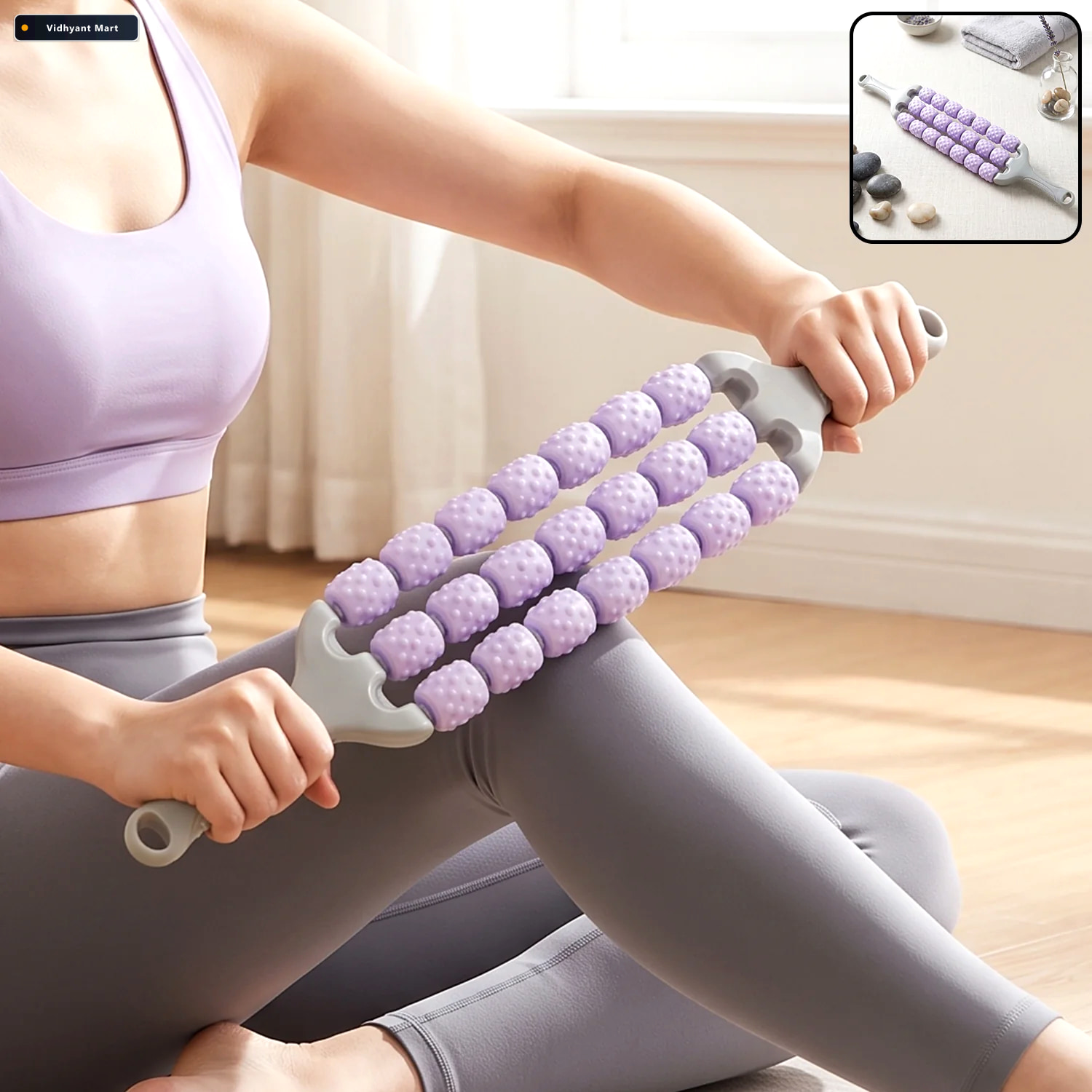 Vidhyant Mart Handheld Muscle Roller Massage Stick For Legs Thig 1
