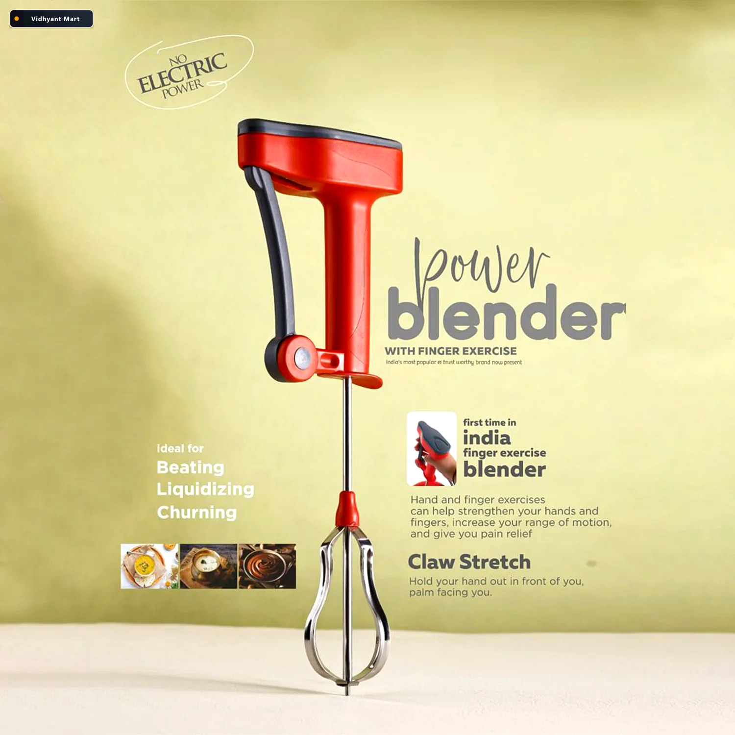 Vidhyant Mart Handheld Power Blender Versatile Beating Churning 2