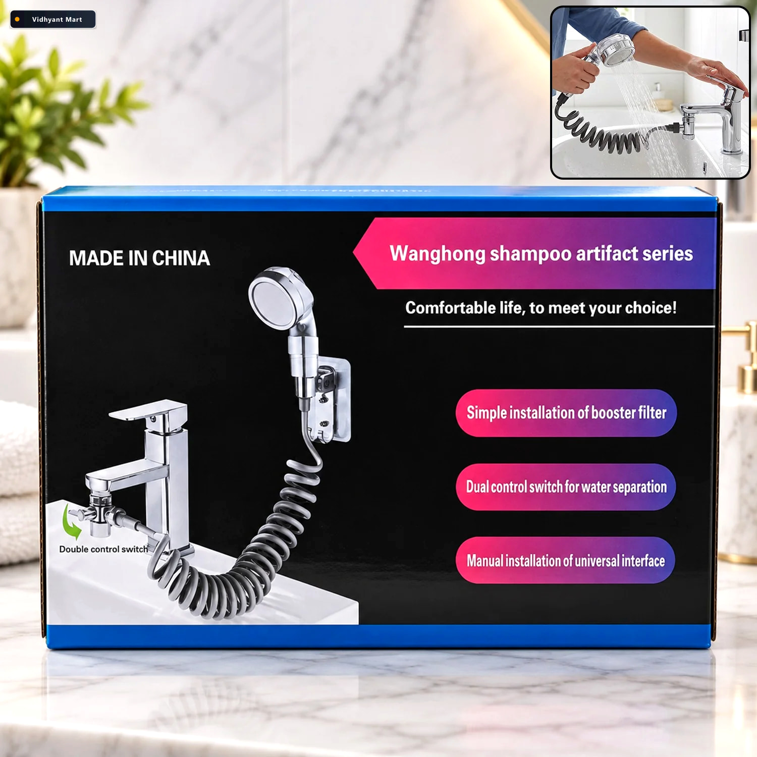 Vidhyant Mart Handheld Shower Head Spray With Flexible Hose For 1