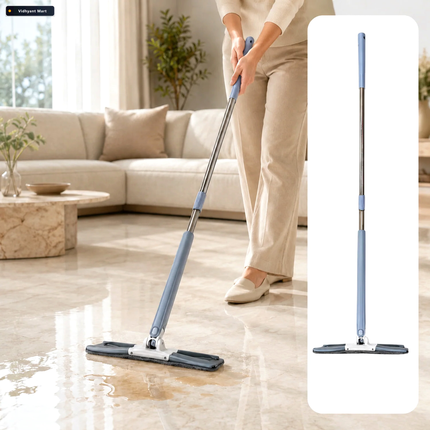 Vidhyant Mart Hands Free Mop X Shape Microfiber Squeeze Storenzo 1