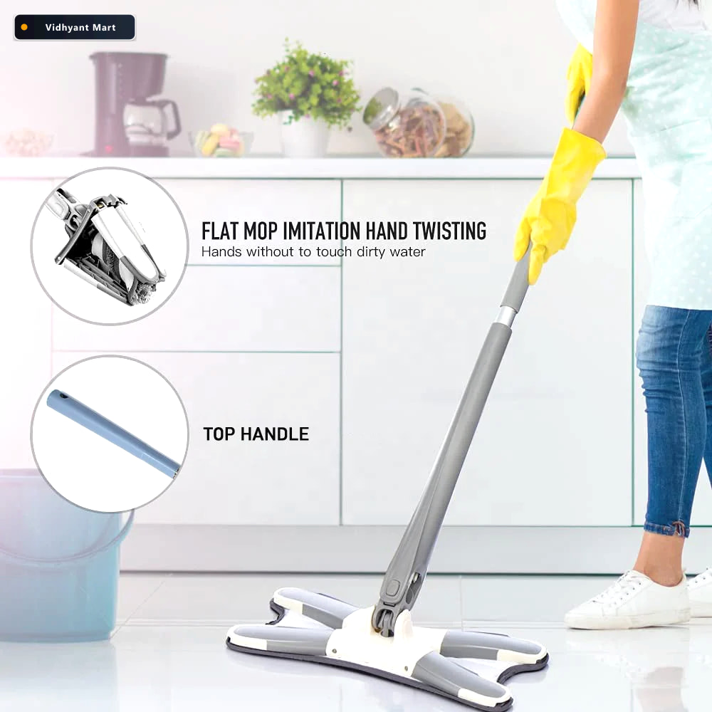 Vidhyant Mart Hands Free Mop X Shape Microfiber Squeeze Storenzo 3