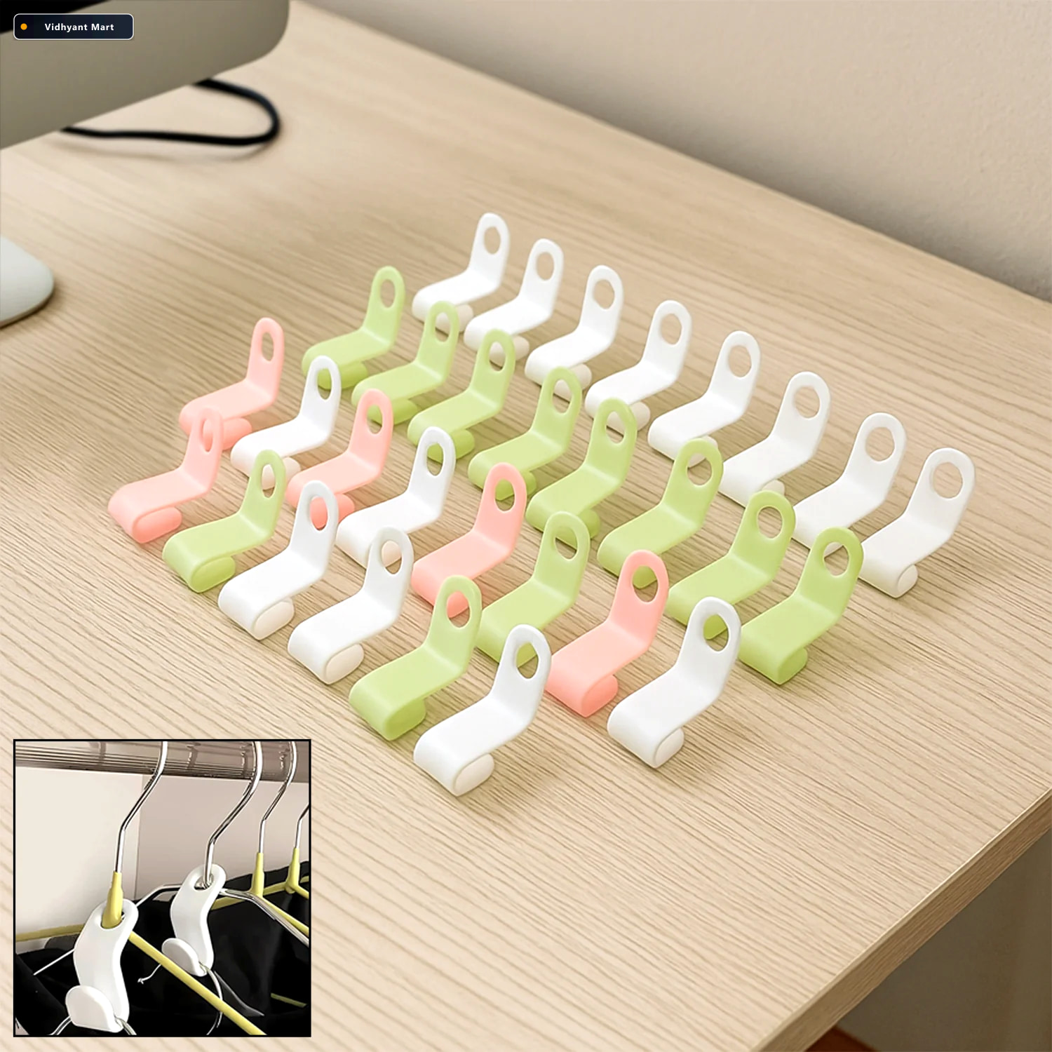 Vidhyant Mart Hanger Connector Hooks 30 Pcs Multi Color Space Sa 1