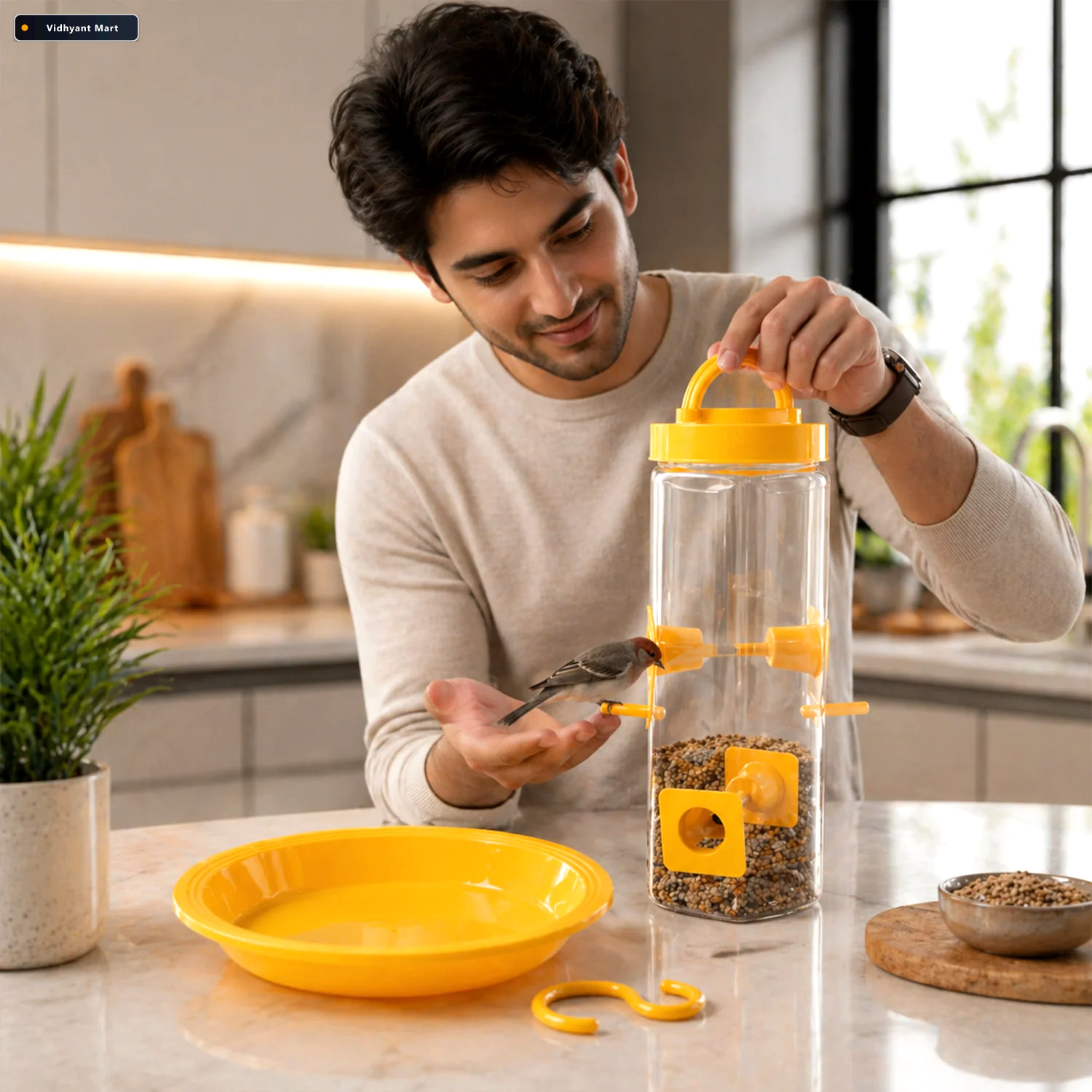 Vidhyant Mart Hanging Bird Feeder Multi Port Design For Garden B 2