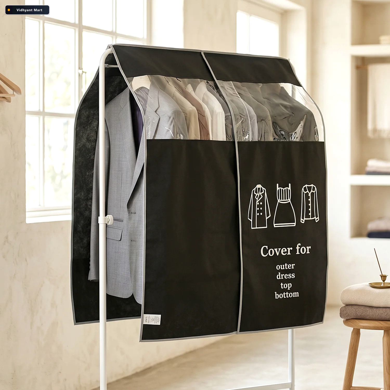 Vidhyant Mart Hanging Garment Dust Cover Keeps Clothes Neat Dust 2