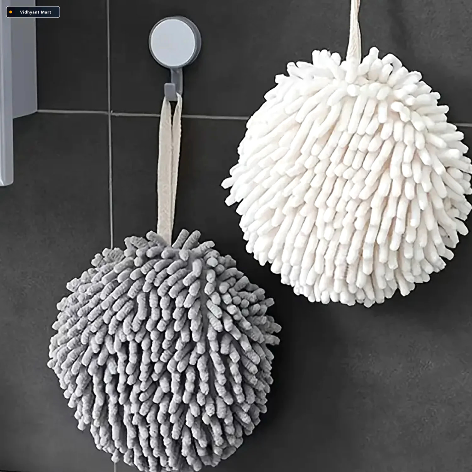 Vidhyant Mart Hanging Hand Towel Ultra Absorbent Microfiber Velv 1