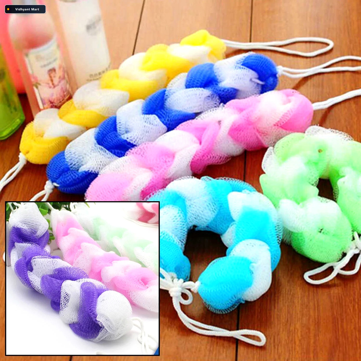 Vidhyant Mart Hanging Loofah Sponge Soft Body Scrubber Pack Of 6 2