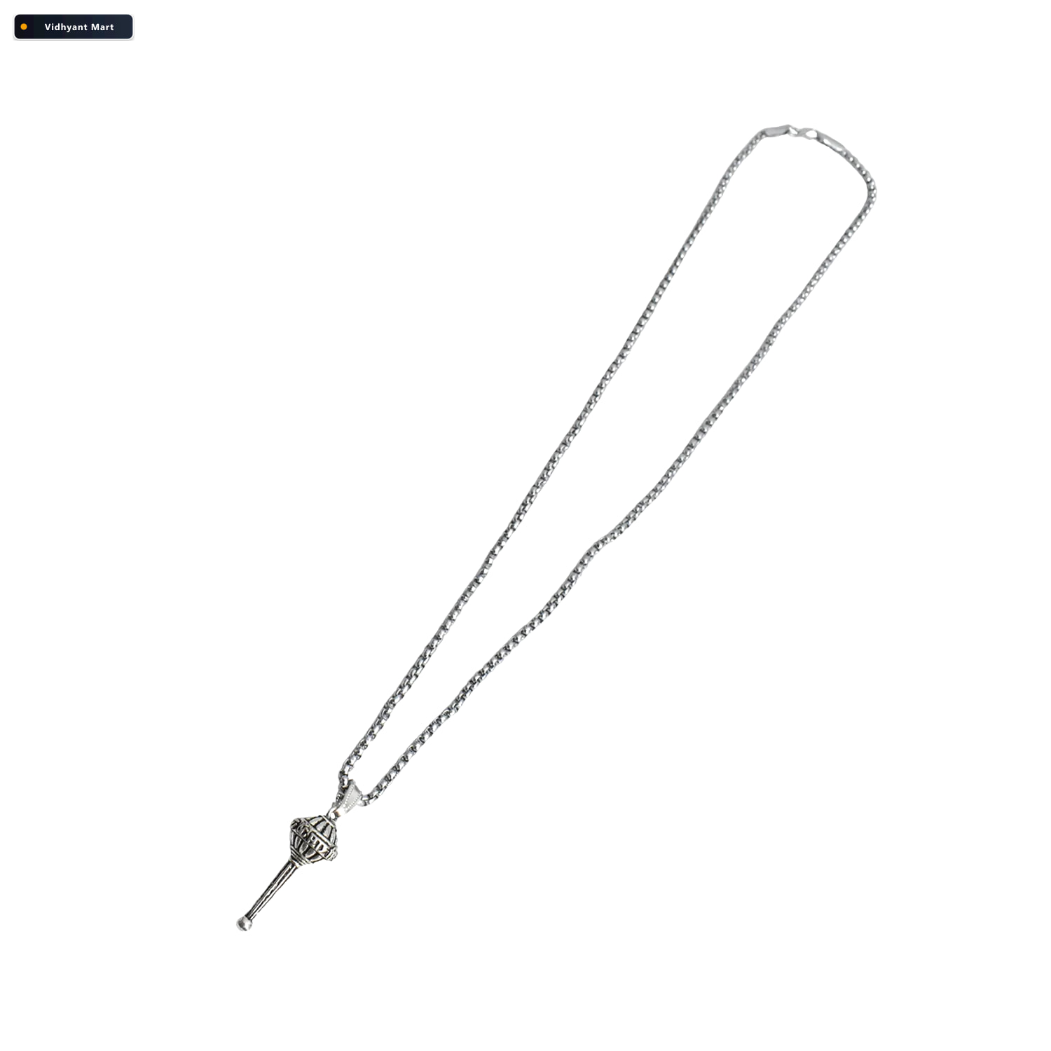 Vidhyant Mart Hanuman Gada Pendant Silver Spiritual Necklace Ble 4