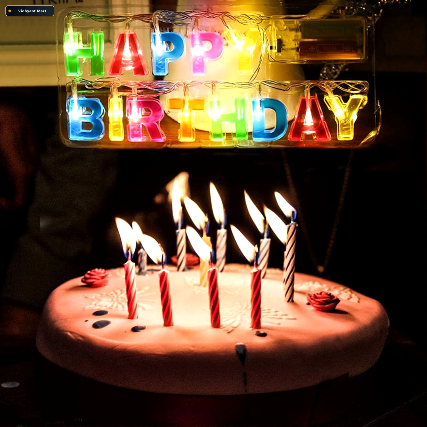 Vidhyant Mart Happy Birthday Led String Lights Battery Operated 2