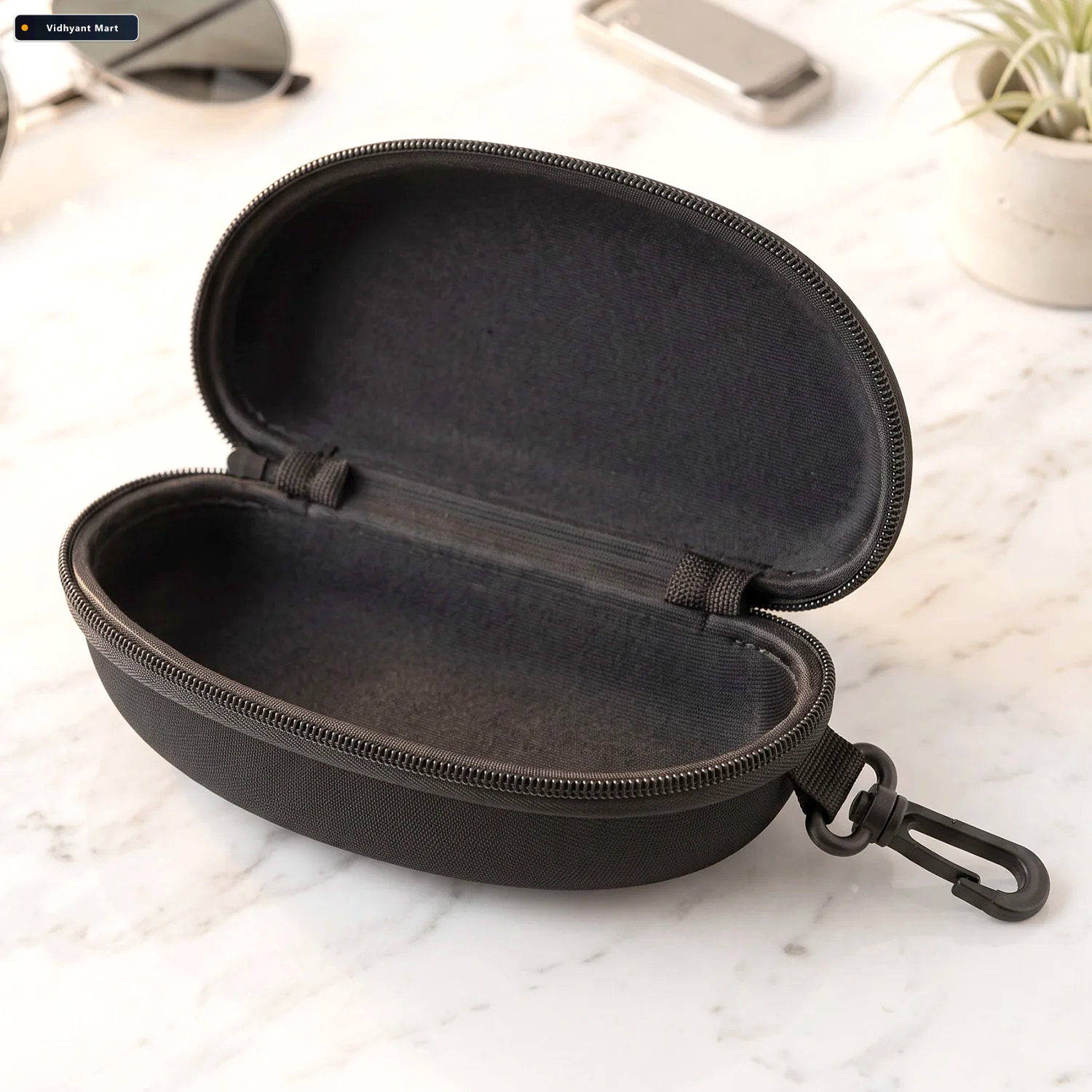 Vidhyant Mart Hard Shell Sunglasses Case With Zip And Clip For T 2