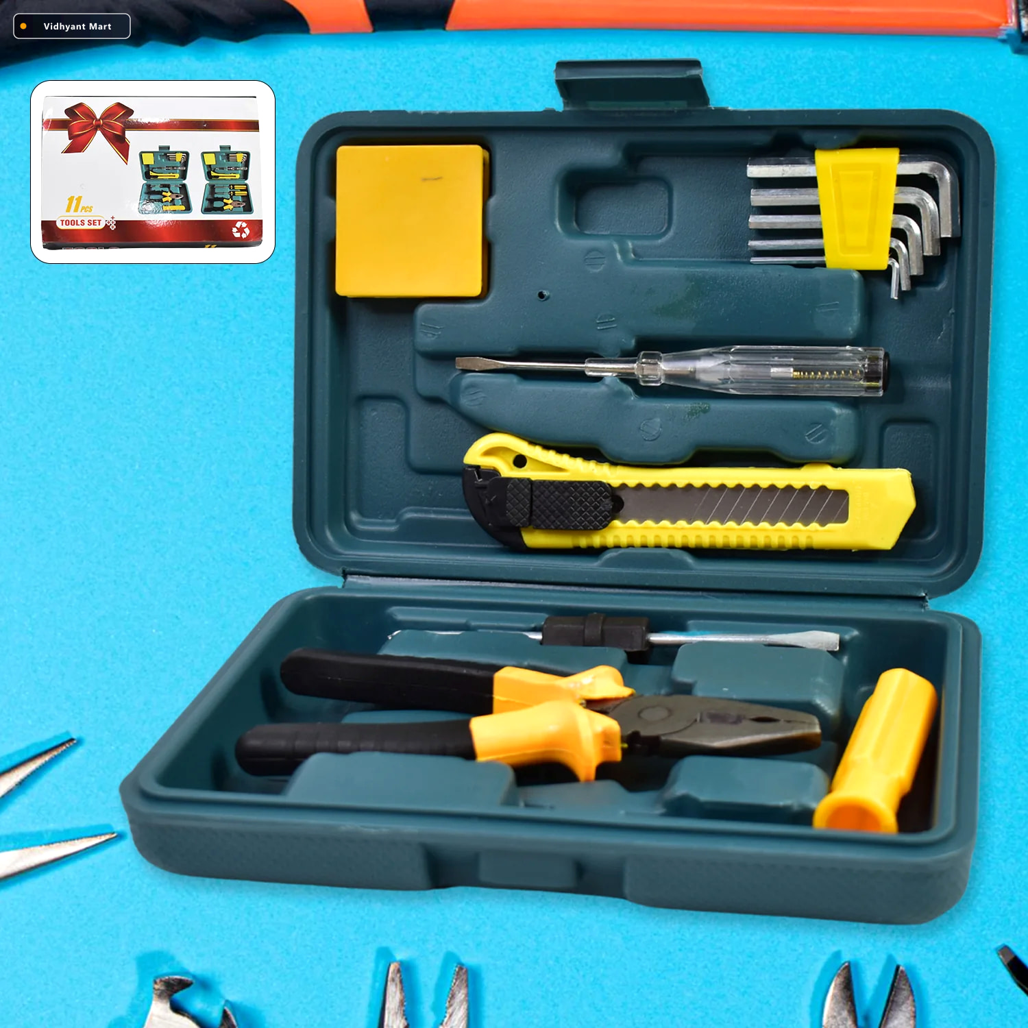 Vidhyant Mart Hardware Tool Set 11 Pcs Multi Functional Kit Bolt 4