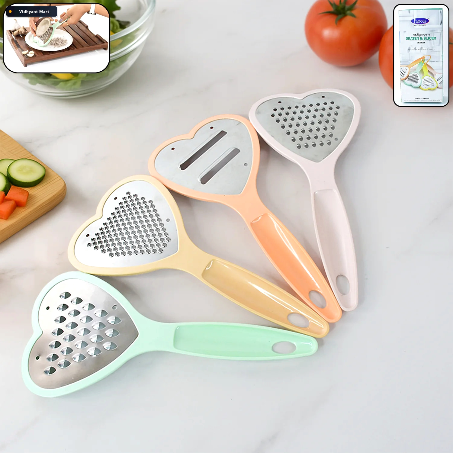 Vidhyant Mart Heart Grater Slicer Versatile Kitchen Tool Home Ch 1