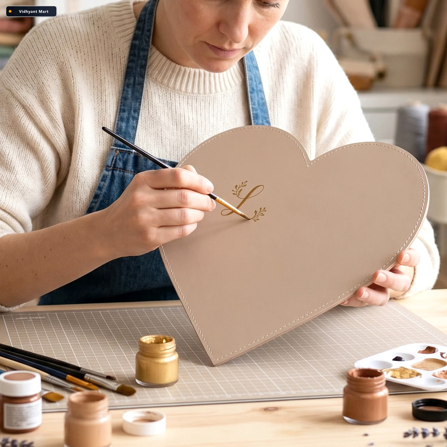 Vidhyant Mart Heart Shape Art Board Diy Painting Crafting Canvas 3