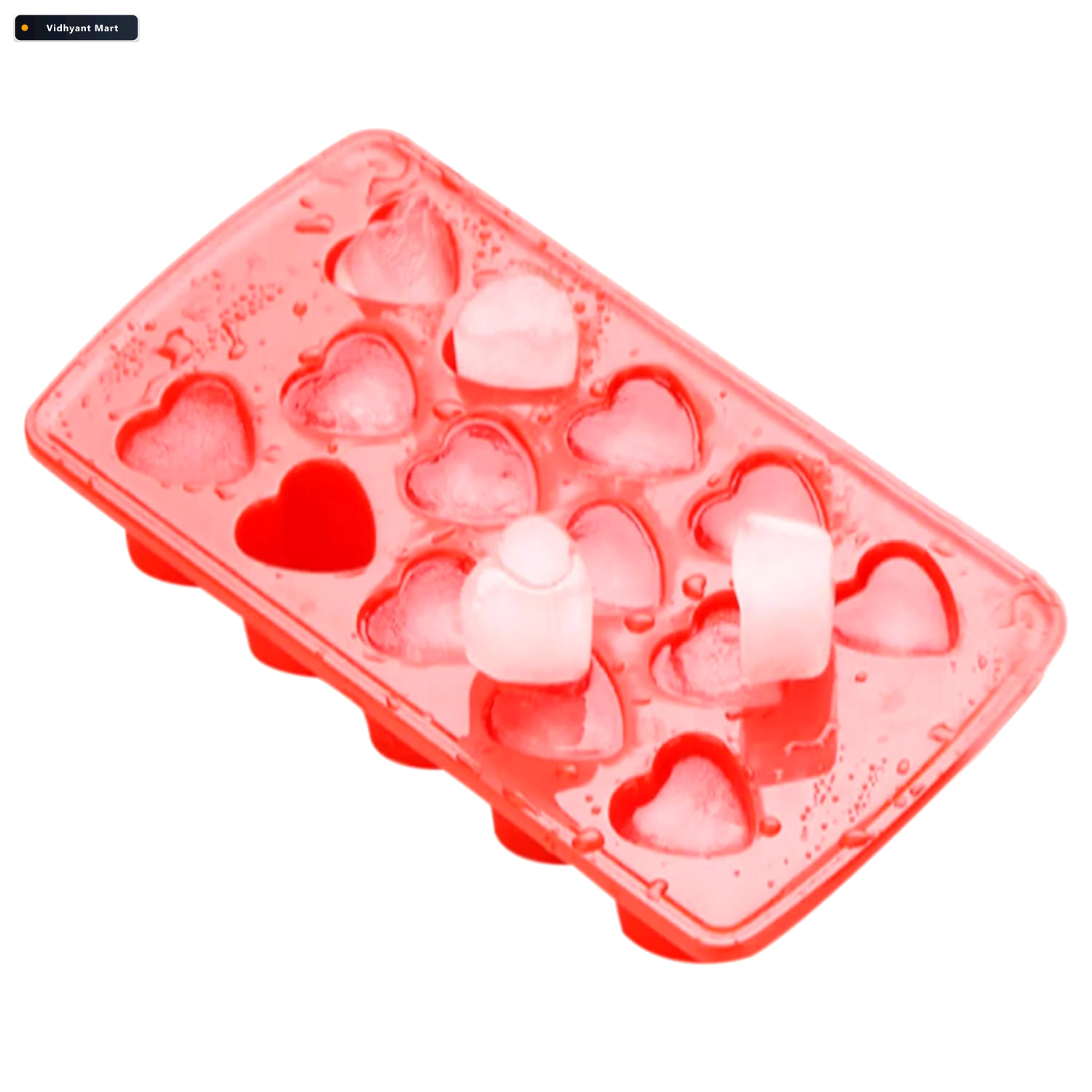 Vidhyant Mart Heart Shape Ice Cube Tray 14 Cavities Multicolor C 1