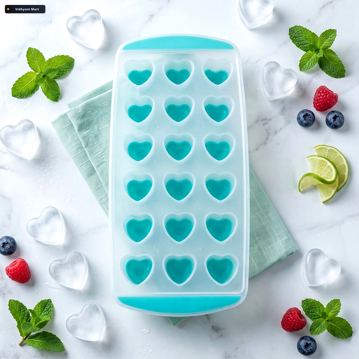 Vidhyant Mart Heart Shape Plastic Ice Cube Tray With Easy Releas 3