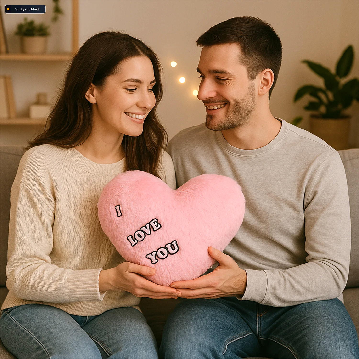 Vidhyant Mart Heart Shape Plush Cushion Soft Romantic Love Pillo 3