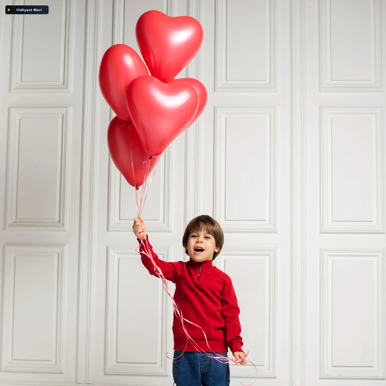 Vidhyant Mart Heart Shaped Latex Balloons Multicolor Party Pack 3