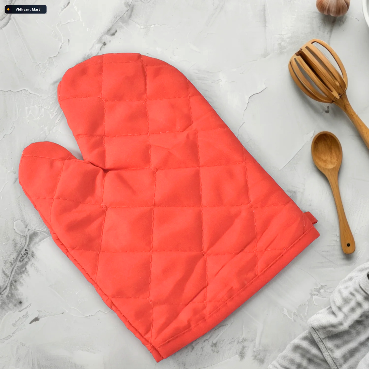 Vidhyant Mart Heat Resistant Oven Mitts Non Slip Flexible Easy C 3