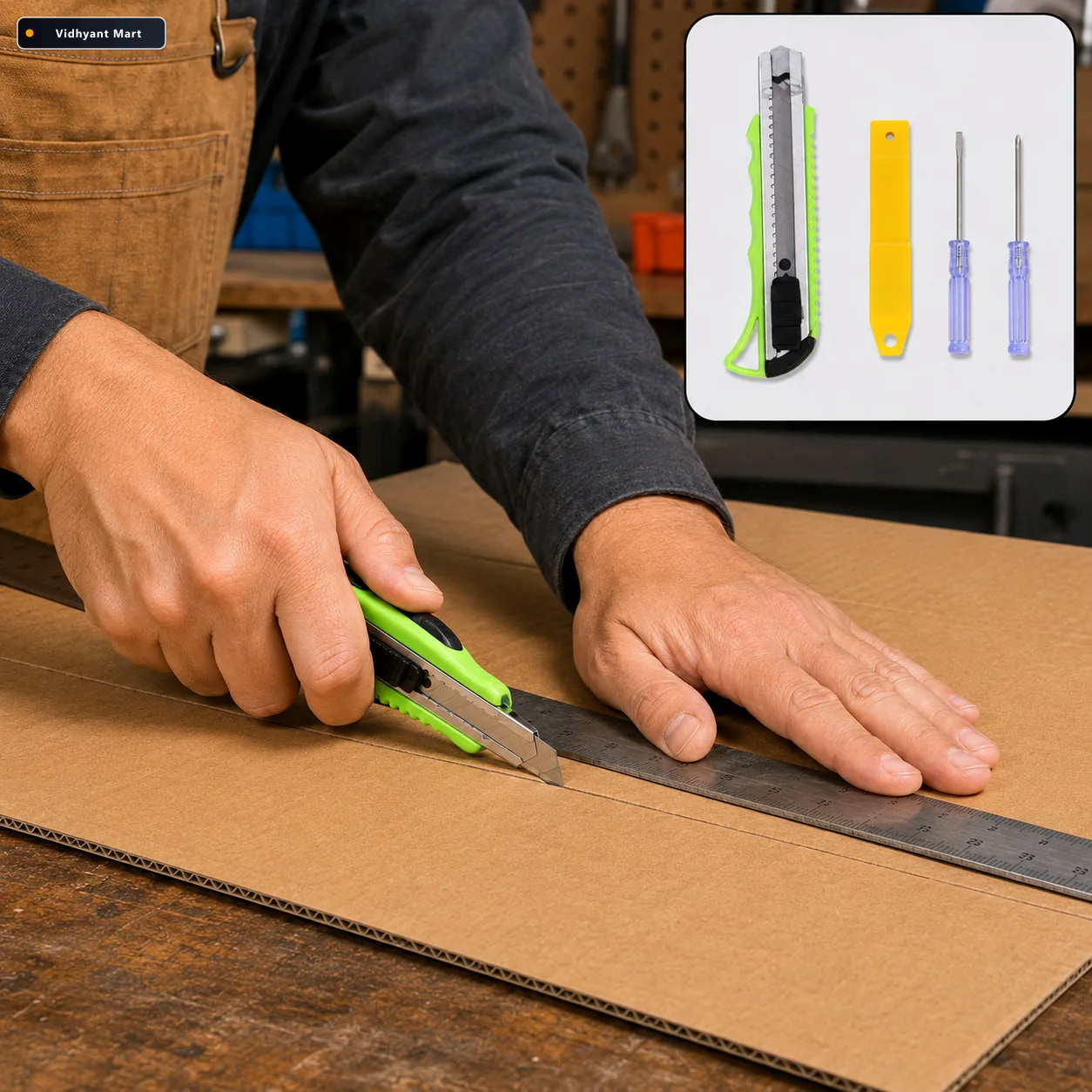 Vidhyant Mart Heavy Duty Cutter Knife With 2 Screwdrivers Safe D 1