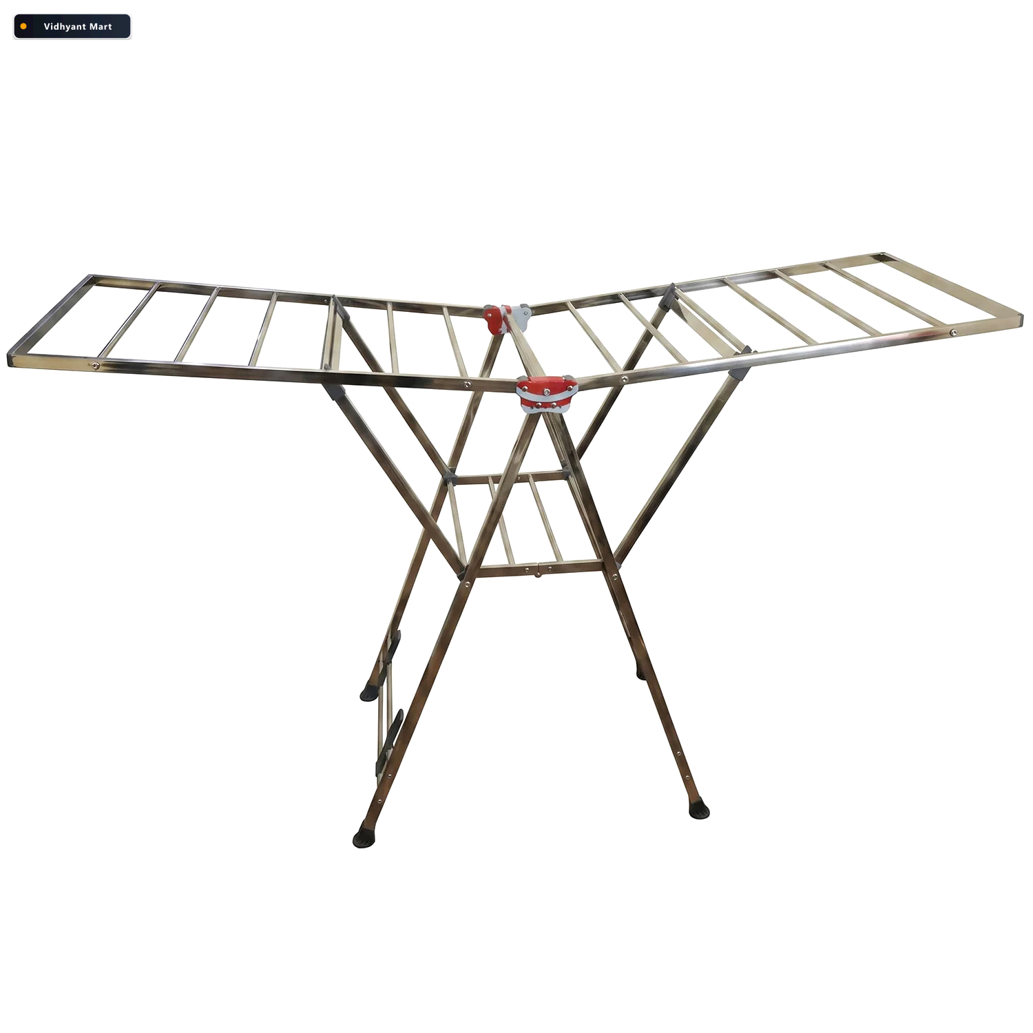 Vidhyant Mart Heavy Duty Foldable Clothes Drying Rack With Wings 4
